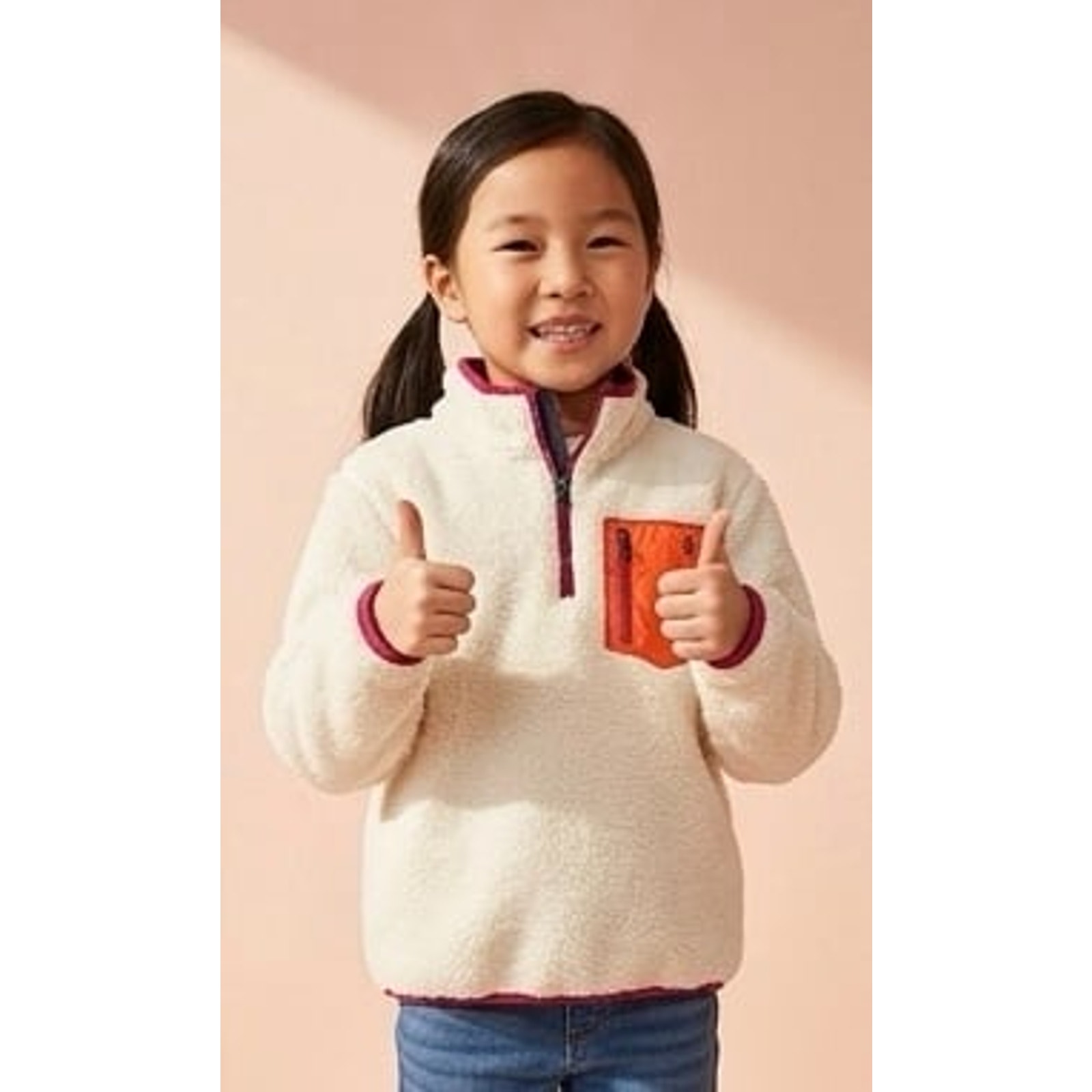 Nwtpolo Ralph Lauren Girls Shearling Quarter-Zip Fleece Sweatshirt Szl(12-14)
